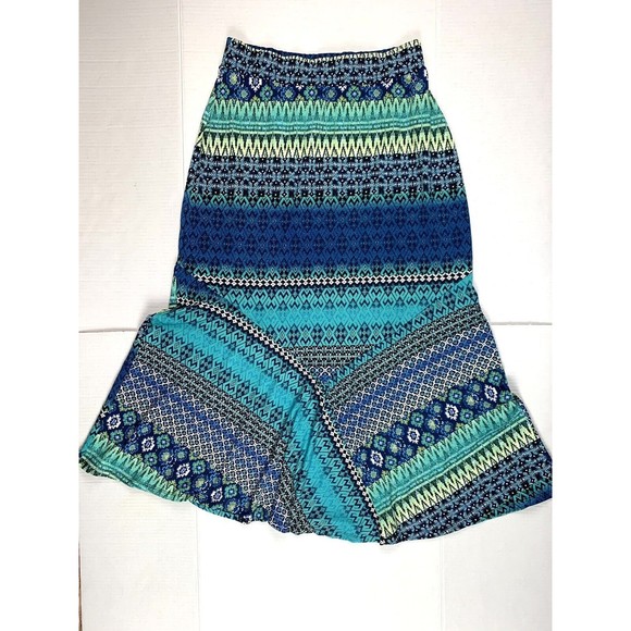 Kim Rogers Womens Skirt PM Petite Blue Maxi Long Elastic Waist Polyester Blend - Picture 1 of 7